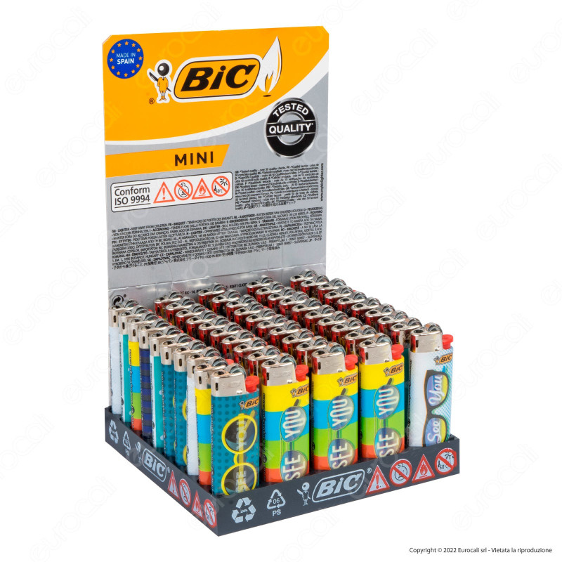 Bic Mini J25 Accendino Piccolo Fantasia See You - Box da 50 Accendini