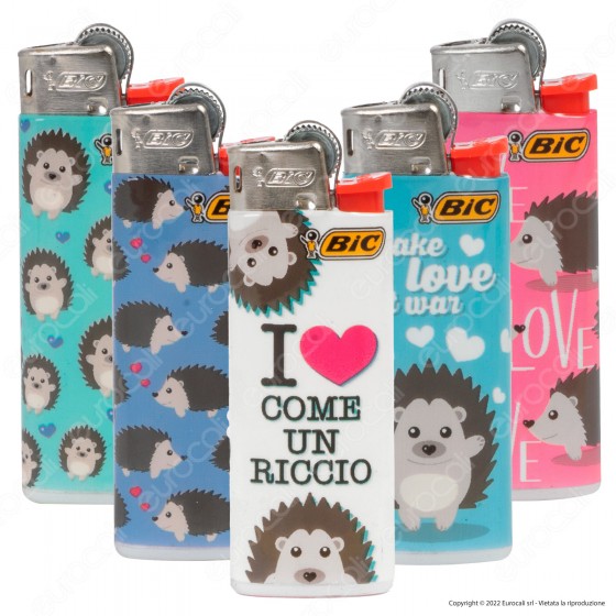 Bic Mini J25 Accendino Piccolo Fantasia Riccio - Serie da 5 Accendini Bic Mini J25 Accendino Piccolo Fantasia Riccio - Serie da 5 Accendini