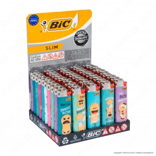 Bic Slim J23 Accendino Medio Fantasia Peanut - Box da 50 Accendini