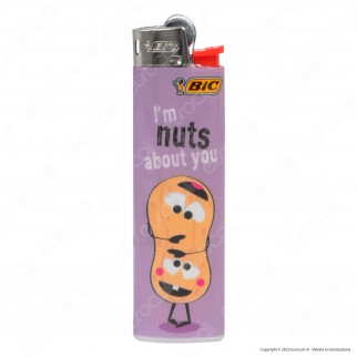 Bic Slim J23 Accendino Medio Fantasia Peanut - Box da 50 Accendini