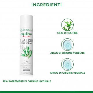 Equilibra Deodorante Spray Purezza con Tea Tree e Senza Sali di