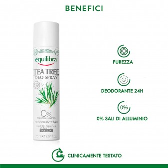 Equilibra Deodorante Spray Purezza con Tea Tree e Senza Sali di