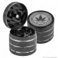 Immagine 1 - Grinder Tritatabacco 4 Parti in Metallo Fantasia Amsterdam Colore Nero