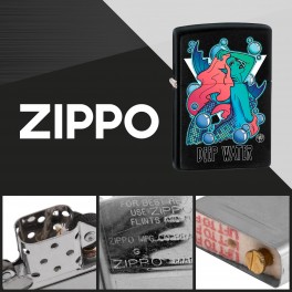 Zippo Accendino a Benzina Ricaricabile ed Antivento con Fantasia
