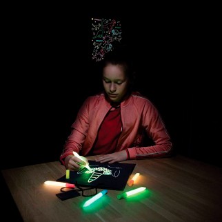 UHU Glitter Glue Glow In The Dark Colla Colorata Fosforescente a