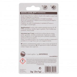 Bostik Super Mini Adesivo Liquido Istantaneo Trasparente - Blister da