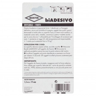 Bostik Biadesivo Invisibile e Forte Nastro Impermeabile Trasparente -