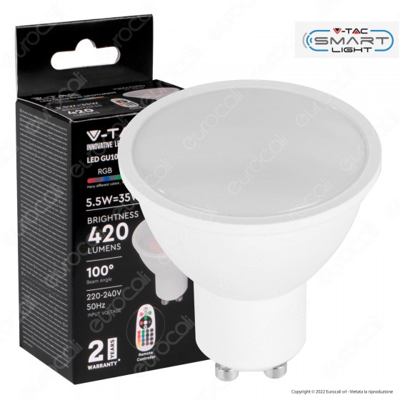 V-Tac Smart VT-2244 Lampadina LED GU10 5.5W Faretto Spotlight V-Tac Smart VT-2244 Lampadina LED GU10 5.5W Faretto Spotlight