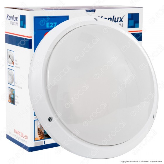 Kanlux MARC DL-60 Plafoniera Portalampada in Policarbonato Colore Kanlux MARC DL-60 Plafoniera Portalampada in Policarbonato Colore