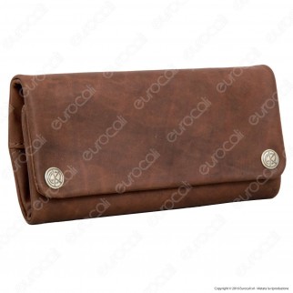 Original Kavatza Tobacco Pouch Havana TP17 Portatabacco in Vera Pelle