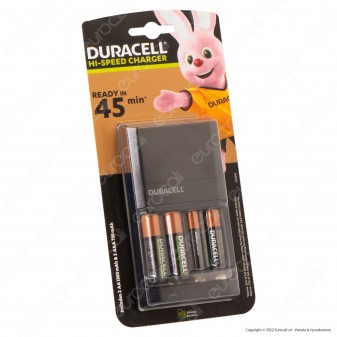 Duracell Hi-Speed Charger 45 Minuti Caricabatterie CEF27 + 2 Pile AA 1300 mAh...