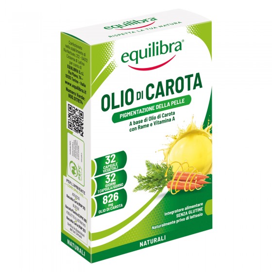 Equilibra Integratore Pelle e Bellezza Olio di Carota con Vitamina A Equilibra Integratore Pelle e Bellezza Olio di Carota con Vitamina A