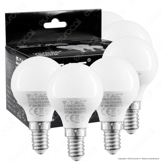 V-Tac VT-2266 Super Saver Pack 6x Lampadina LED E14 4.5W Bulb V-Tac VT-2266 Super Saver Pack 6x Lampadina LED E14 4.5W Bulb