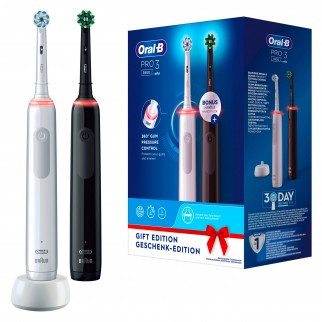 Oral B Pro 3 3900 Duo White & Black - 2 Spazzolini Elettrici