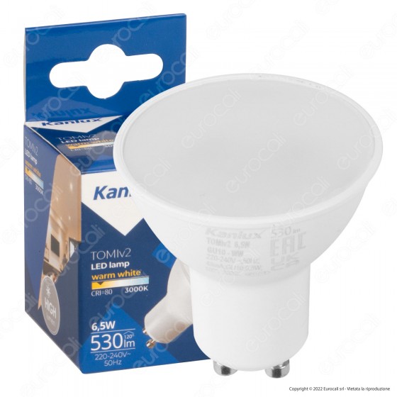 Kanlux TOMIv2 Lampadina LED GU10 6.5W Faretto Spotlight SMD - mod. Kanlux TOMIv2 Lampadina LED GU10 6.5W Faretto Spotlight SMD - mod.