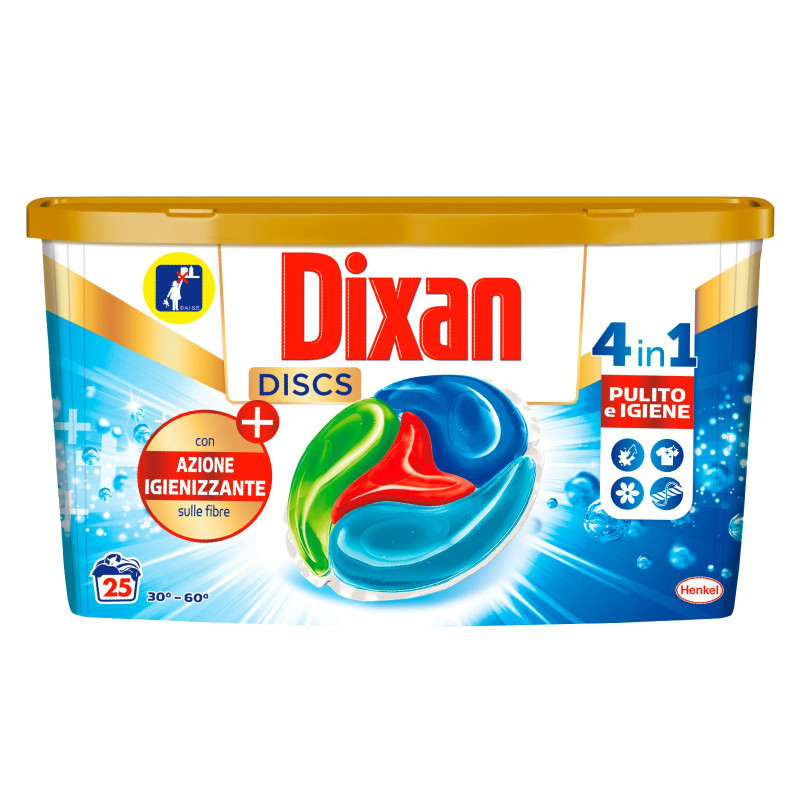 Dixan Discs Azione Igienizzante 4in1 Detersivo per Lavatrice - Dixan Discs Azione Igienizzante 4in1 Detersivo per Lavatrice -