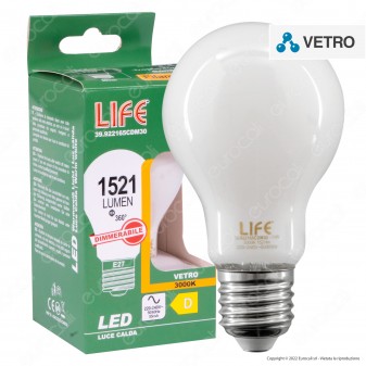 Life Lampadina LED E27 11W Bulb A60 Goccia Filament Dimmerabile