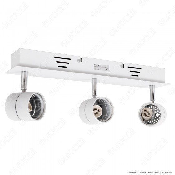 V-Tac VT-790 Portafaretto da Incasso Track Light Orientabile per 3 V-Tac VT-790 Portafaretto da Incasso Track Light Orientabile per 3