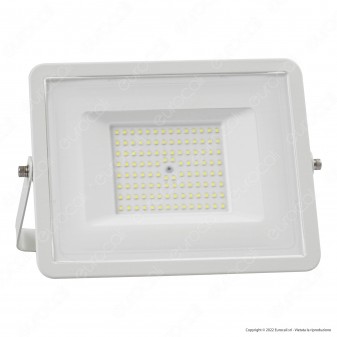 V-Tac VT-40101 Faro LED Floodlight 100W SMD Slim IP65 Bianco - SKU 215969