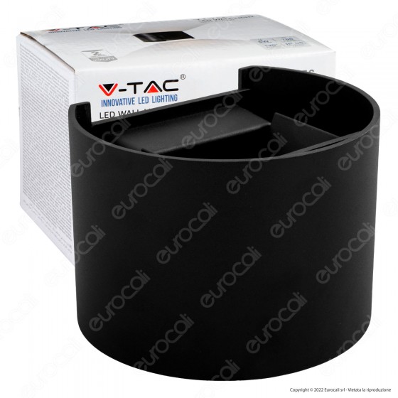 V-Tac VT-756 Lampada LED da Muro 5W Wall Light Nera con Doppio V-Tac VT-756 Lampada LED da Muro 5W Wall Light Nera con Doppio