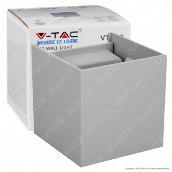 V-Tac VT-759 Lampada LED da Muro 5W Wall Light Grigia con Doppio LED SMD...
