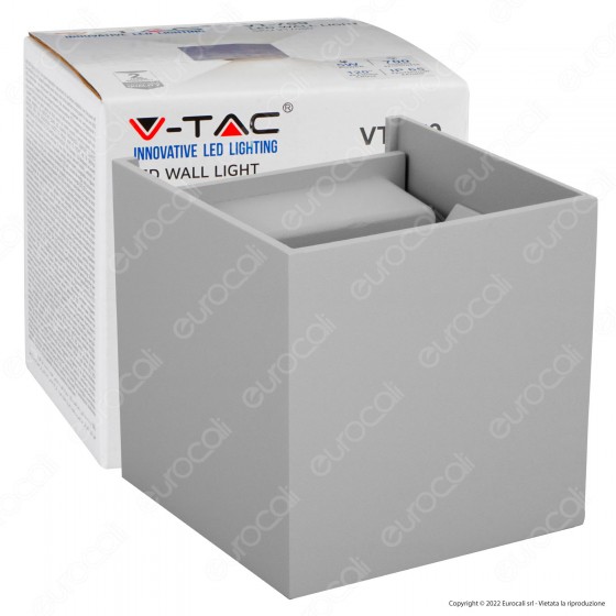 V-Tac VT-759 Lampada LED da Muro 5W Wall Light Grigia con V-Tac VT-759 Lampada LED da Muro 5W Wall Light Grigia con