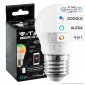 Immagine 1 - V-Tac Smart VT-5124 Lampadina LED Wi-Fi E27 5.5W MiniGlobo G45 RGB+W