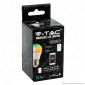 Immagine 2 - V-Tac Smart VT-5124 Lampadina LED Wi-Fi E27 5.5W MiniGlobo G45 RGB+W