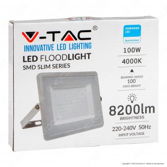 V-Tac Pro VT-100 Faro LED Floodlight 100W SMD Slim IP65 Chip