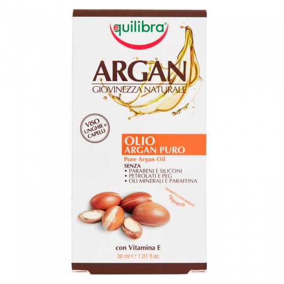 Equilibra Olio di Argan Puro Antiage per Viso Capelli e Unghie con Equilibra Olio di Argan Puro Antiage per Viso Capelli e Unghie con