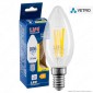 Life Lampadina LED E14 Filament 6.5W Candle C35 Candela in Vetro Trasparente - mod. 39.920023C27 / 39.920023N40