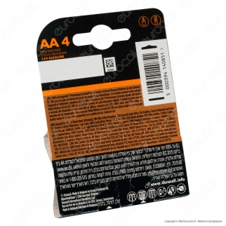 Duracell Plus Pile LR6 Alcaline Stilo AA Mignon 1.5V Lunga Durata -
