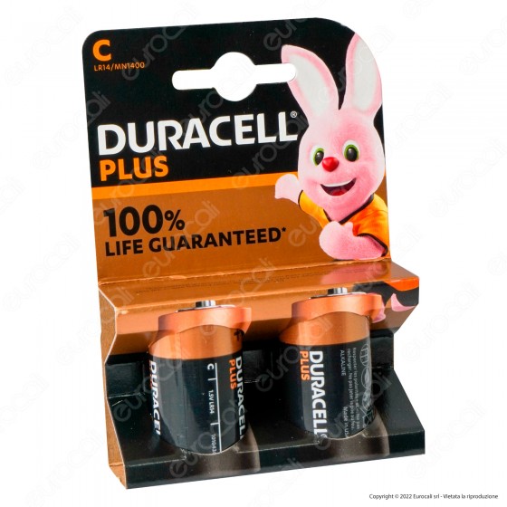 Duracell Plus Pile LR14 Alcaline Mezza Torcia C Baby 1.5V Lunga Duracell Plus Pile LR14 Alcaline Mezza Torcia C Baby 1.5V Lunga