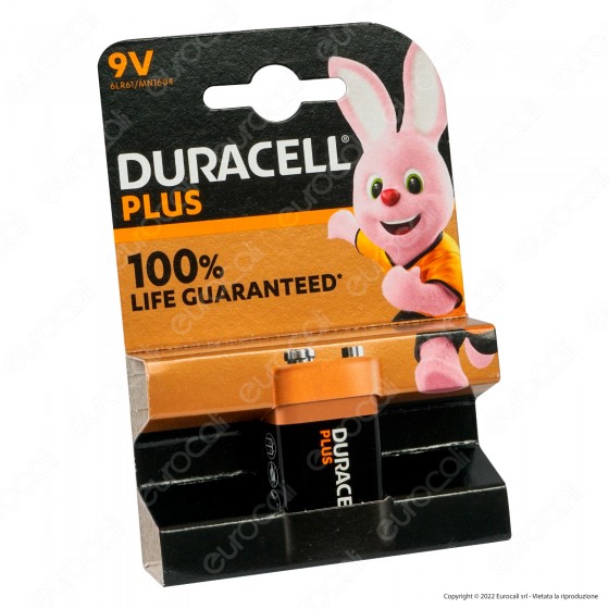 Duracell Plus Pila 6LR61 Alcalina E-Block Transistor 9V Lunga Durata Duracell Plus Pila 6LR61 Alcalina E-Block Transistor 9V Lunga Durata