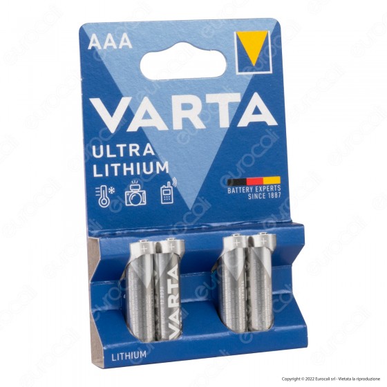 Varta Ultra Lithium Ministilo AAA Li-ion 1.5V - Blister da 4 Batterie Varta Ultra Lithium Ministilo AAA Li-ion 1.5V - Blister da 4 Batterie