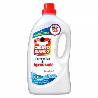 Omino Bianco Detersivo + Igienizzante Liquido - Flacone da 2,6 Litri