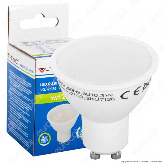 V-Tac VT-1933 Lampadina LED GU10 3W Faretto Spotlight 110° - SKU 7126 V-Tac VT-1933 Lampadina LED GU10 3W Faretto Spotlight 110° - SKU 7126