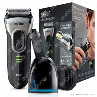 Braun Series 3 ProSkin 3090cc Premium Rasoio Elettrico Ricaricabile