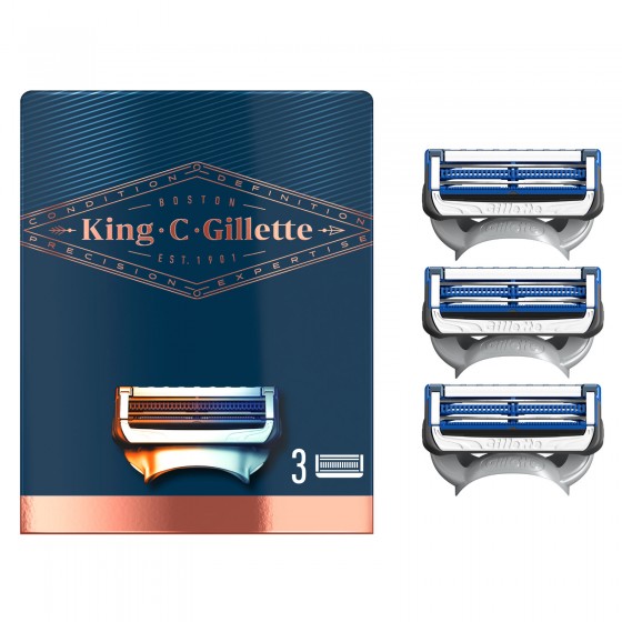 King C. Gillette Lamette di Ricambio per la Cura della Barba su Collo King C. Gillette Lamette di Ricambio per la Cura della Barba su Collo
