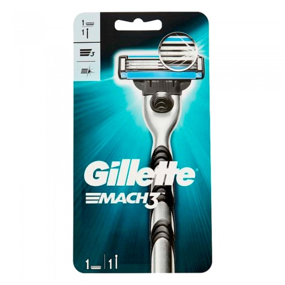 Gillette Mach3 Rasoio Manuale da Uomo a 3 Lame con Striscia Gillette Mach3 Rasoio Manuale da Uomo a 3 Lame con Striscia
