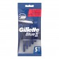 Gillette Blue II Rasoio Manuale Usa e Getta a Lunga Durata da Uomo a 2 Lame - Confezione da 5 Rasoi