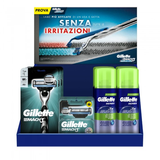 Gillette Mach3 Kit Rasoio Manuale da Uomo con Lamette di Ricambio e Gillette Mach3 Kit Rasoio Manuale da Uomo con Lamette di Ricambio e