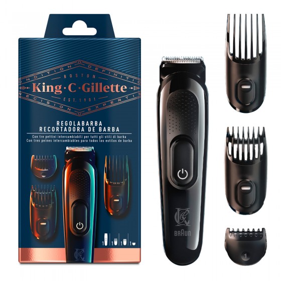King C. Gillette Rasoio Regolabarba Elettrico con Pettini di Diversa King C. Gillette Rasoio Regolabarba Elettrico con Pettini di Diversa