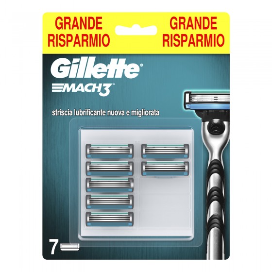 Gillette Mach3 Lamette di Ricambio a 3 Lame con Striscia Lubrificante Gillette Mach3 Lamette di Ricambio a 3 Lame con Striscia Lubrificante