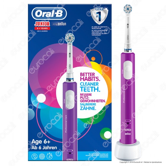 Oral-B Spazzolino Elettrico Ricaricabile Junior per Bambini da 6 Anni Oral-B Spazzolino Elettrico Ricaricabile Junior per Bambini da 6 Anni