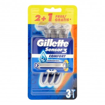 Gillette Sensor3 Comfort Rasoio Manuale Usa e Getta a Lunga Durata da Uomo a...