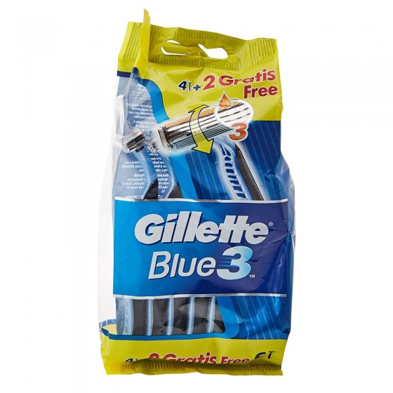 Gillette Blue3 Rasoio Manuale Usa e Getta da Uomo a 3 Lame con Gillette Blue3 Rasoio Manuale Usa e Getta da Uomo a 3 Lame con