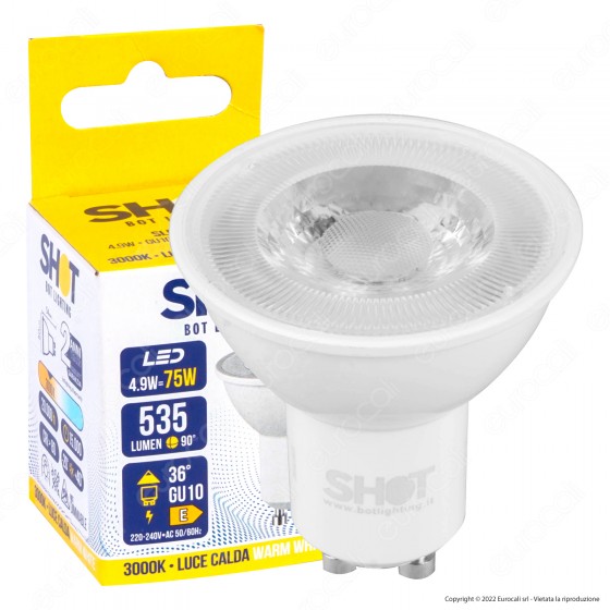 Bot Lighting Shot Lampadina LED GU10 4.9W Faretto Spotlight SMD - Bot Lighting Shot Lampadina LED GU10 4.9W Faretto Spotlight SMD -