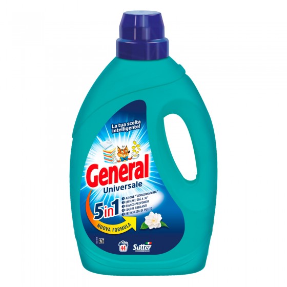 General Universale 5in1 Detersivo Liquido per Lavatrice 44 Lavaggi - General Universale 5in1 Detersivo Liquido per Lavatrice 44 Lavaggi -