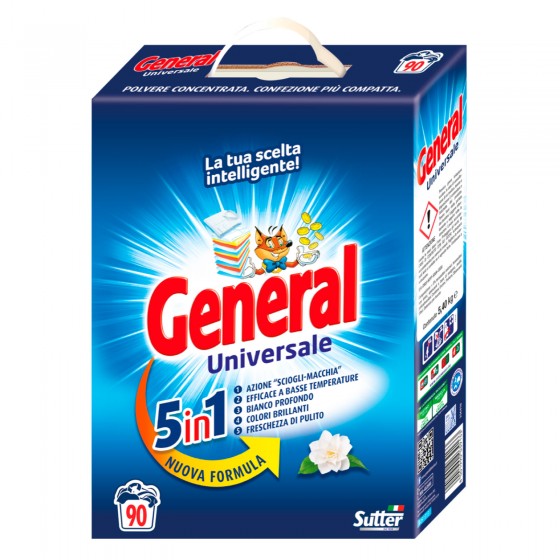 General Universale 5in1 Detersivo in Polvere per Lavatrice 90 Lavaggi General Universale 5in1 Detersivo in Polvere per Lavatrice 90 Lavaggi